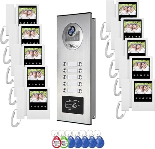 Video Intercom System for Apartment,4.3 inch Monitor Wired Video Door
