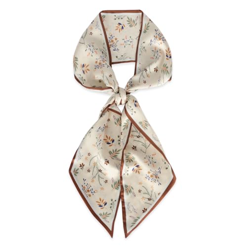 EXTREE Satin Scarf Mulberry Silk Printed Head Wrap Hair Band 7"" x 59"" A011