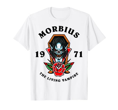 T-shirt Morbius Marvel style tatouage de 1971 en coton noir pour homme