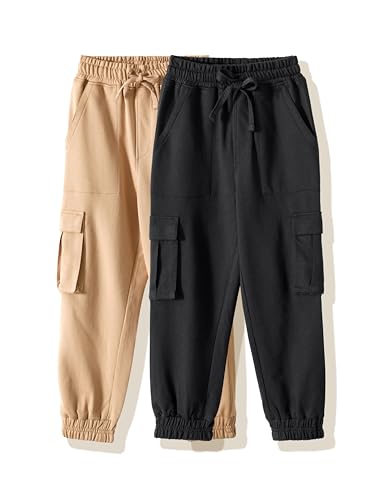 Image of Amazon Brand - Symbol Kids Boys Cotton Blend Solid Cargo Track Pant