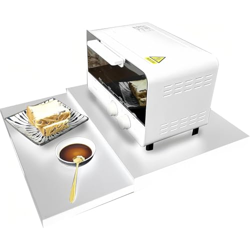 TUPOSTAR Soporte para Microondas, Estante Extensible para Horno De Encimera, CajóN Y Estante para Almacenar ElectrodoméSticos Cocina En La Encimera,Blanca,Single Layer