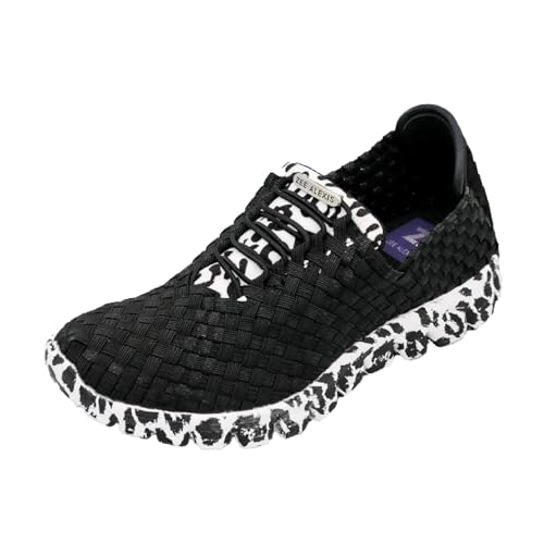 Image of Zee Alexis Women's Danielle Sneakers | Breathable Lightweight Flexible Casual Comfortable Slip-On No-Tie Elastic Laces Woven Shoes