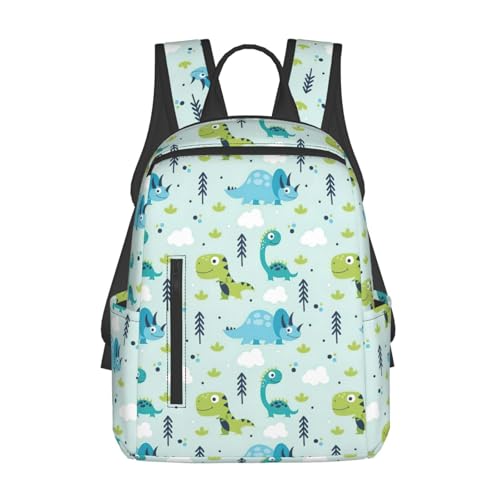Sac à dos léger noir et blanc avec imprimé dinosaure voyage et travail