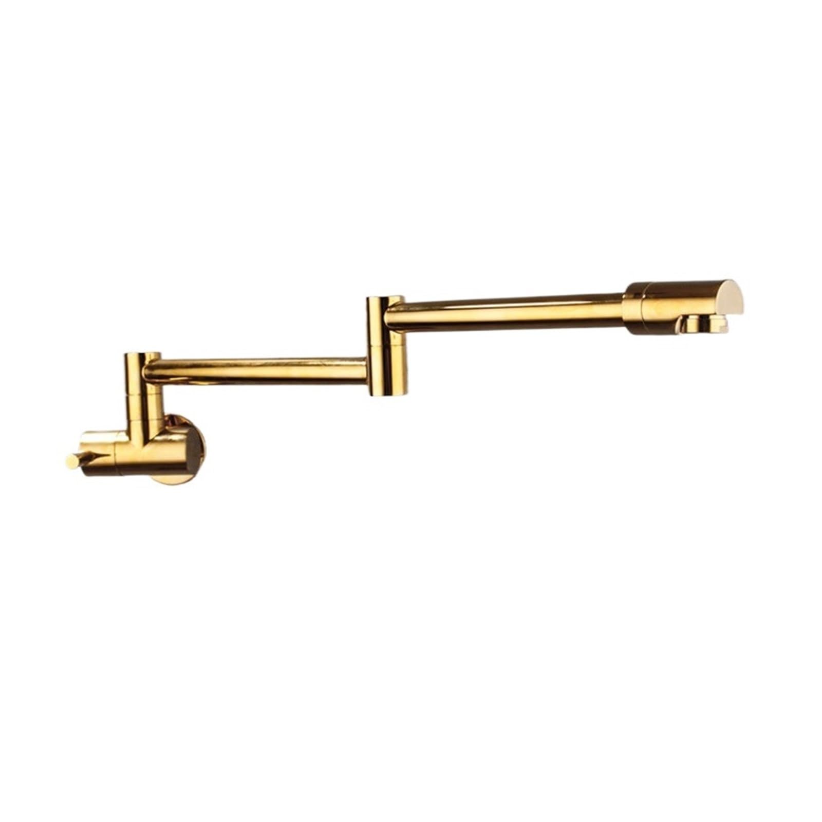 Gqnblvhzupdm B-Gold Kitchen Faucets, Chrome Nickel Black Brass Pot Filler Tap, Wall Mounted Kitchen Faucet, Single Cold Hole Rotate Folding Spout(B-Gold)