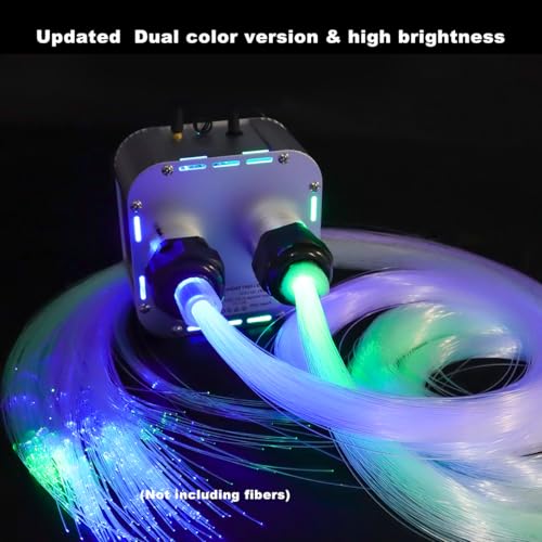 Image of AZIMOM Dual Color 32W High Brightness Twinkle Fiber Optic Light Source RGBW Light Box Engine Diver Music Sensor Mode Bluetooth /RF Control for Home Star Ceiling Light Effect Decor