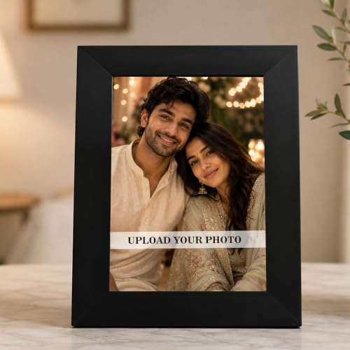 Image of Customize Classic Table Photo Frame With Photo Upload and Rakhi For Raksha Bandhan, Brother, Sister, Birthday, Anniversary for Husband, Couple, Parents For Table & Wall Both (6R, 6x8 Inch)