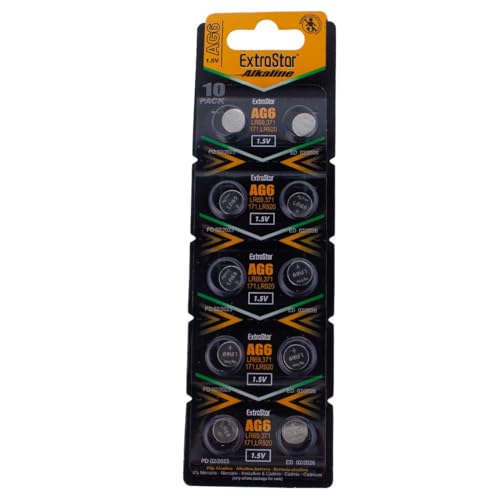 10 BATTERIE A BOTTONE PILE AG6 1,5v 371A SR69 LR921