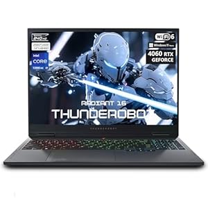Thunderobot Radiant 16 i9 4060 2.5K Gaming Laptop, 16″ WQXGA 240Hz Display, Intel Core i9-13900HX, GeForce RTX 4060, 64GB DDR5 RAM, 2TB PCIe SSD, RGB Backlit Keyboard, Wi-Fi 6, Win 11 Home, Gray