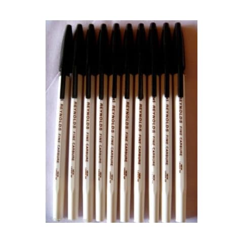 10 Pens Reynolds 045 Fine Carbure Ball Point Pen 0.45 Mm Tip BLACK Brand ADD By Indian Cricketer Sachin Tendulkar Cover