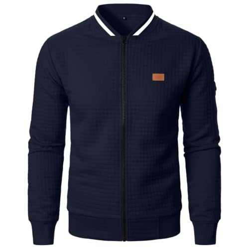 Lightweight Quilted Bomber Jacket Men Fall Zip Up Jacket with Sleeve Pocket - image 4
