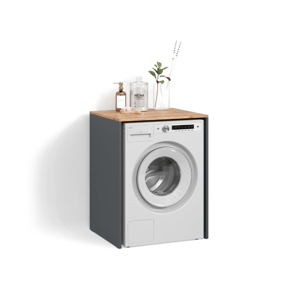 Livinity Mobiletto per lavatrice Paolina Antracite/Rovere dorato 68x88.2 cm