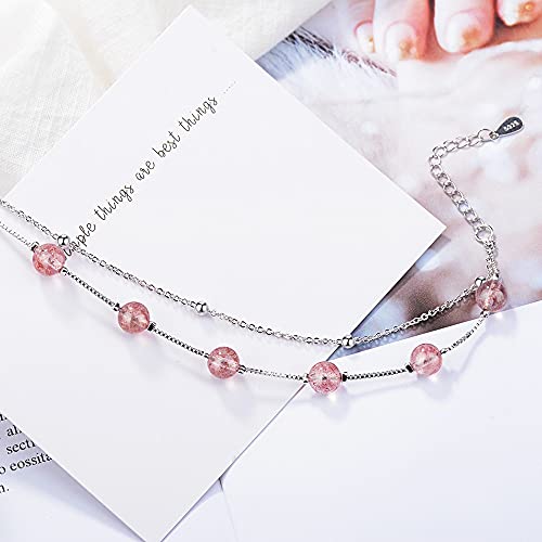 Bracelet de charme à perle rond double couche pour femmes