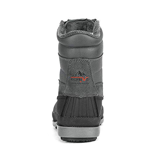 NORTIV 8 Men's Insulated Waterproof Winter Snow Boots Warm Outdoor Boots for Cold Weather,Size 11,Grey/Black,170410