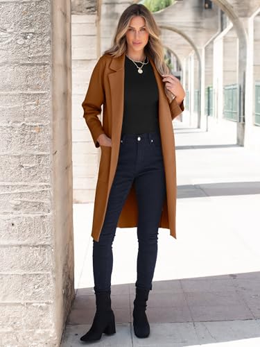 Image of ANRABESS Womens Cardigan Sweater 2026 Fall Outfits Knitted Lapel Long Coats Coatigans