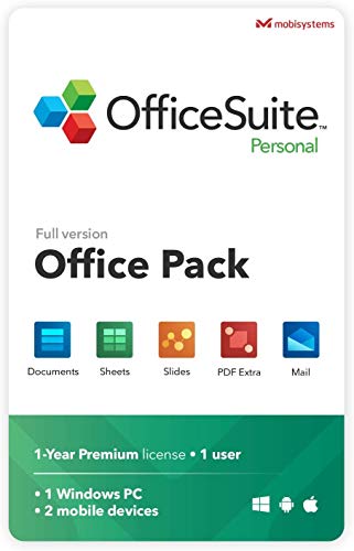 OfficeSuite Personal Compatible with Microsoft® Office Word® Excel® & PowerPoint® and Adobe® PDF