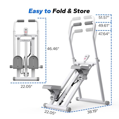 Image of MERACH Stair Stepper for Home Gym Exercise, New Version Stairmaster for Full-Body Workout, Compact Folding Stair Climber with Extended Step Range, Adjustable Handlebar /Pedal