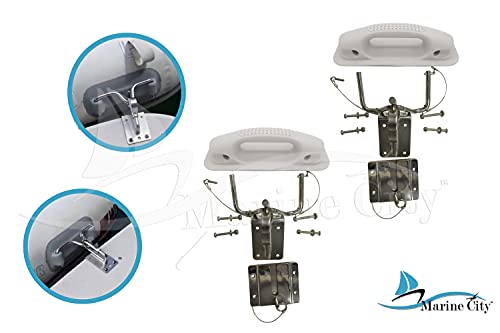 Marine City Package Quick Release Snap Davits Set With White Handle Pad For Inflatable Boats (1 Pair) #TOP5
