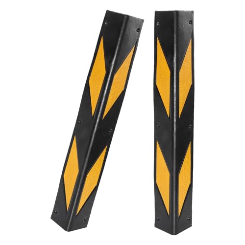 Protections d'angle réfléchissantes SHINEOFI en caoutchouc noir pour garage (lot de 2)