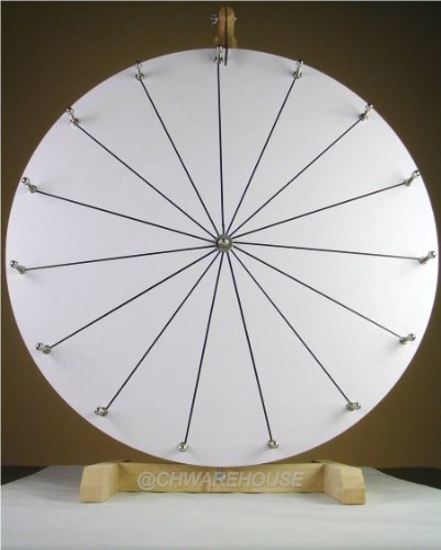CHWAREHOUSE Woodwell 24-Inch Spin to Win Casino Prize Wheel with 15 Editable Prize Slots | Durable Wooden Tabletop Designed for Trade Shows Spinning Prize Wheel with Markers and Eraser Included