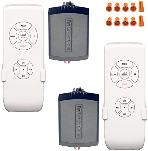 Humpptom 2 Pack Fan Remote Control Kit, Small Size Receiver Ceiling Fan Remote Control Control for Hunter/Harbor Breeze/Westinghouse/Honeywell/Other Ceiling Fan Humpptom Small Size
