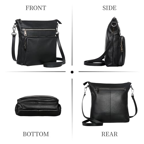 HESHE Crossbody Bags for Women Leather Handbags Designer Shoulder Purse with Pockets Satchel Purse Travel Bag4