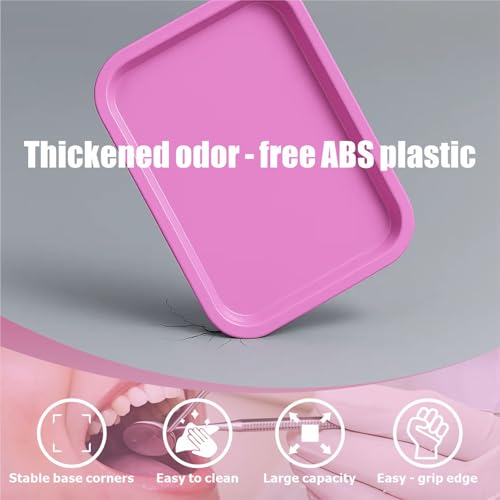 Dental Procedure Tray - Autoclavable Flat Instrument Organizer for Clinics, Labs, and Offices, Reusable, 9\" L x 7\" W x 1\" H (1, Pink)