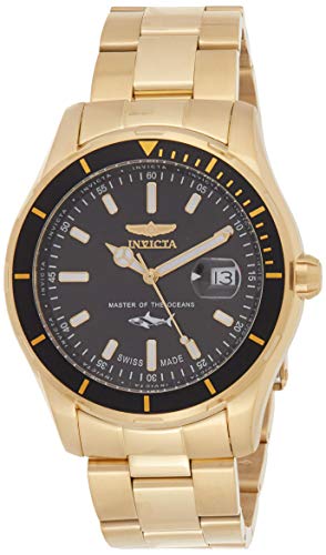 Invicta Men's Pro Diver Quartz Watch with Stainless-Steel Strap, Gold, 9 (Model: 25810)