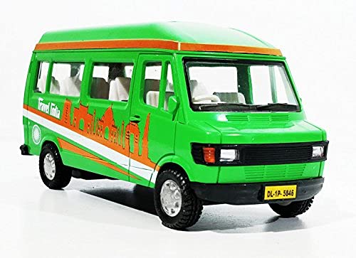 SINGHALS Toys Travel India Bus Pull Back Toy for Kids and Collection Lovers (Green)