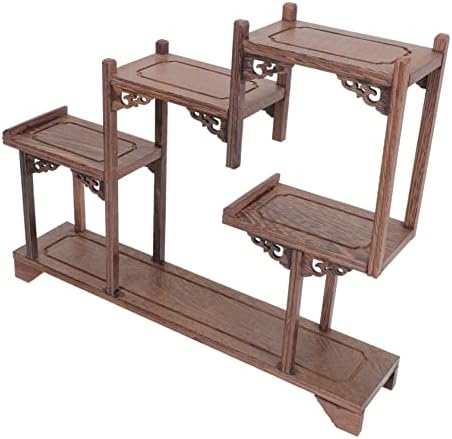 Yardenfun Wood Shelf Curio Shelf Vintage Home Decor Craft Show Display Stands Antique Display Stand Mingei Display Stand Wooden Display Stand Desktop Ornament Curio Stands Plant Crafts
