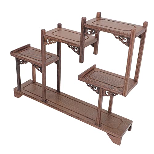 Yardenfun Wood Shelf Curio Shelf Vintage Home Decor Craft Show Display Stands Antique Display Stand Mingei Display Stand Wooden Display Stand Desktop Ornament Curio Stands Plant Crafts #TOP3