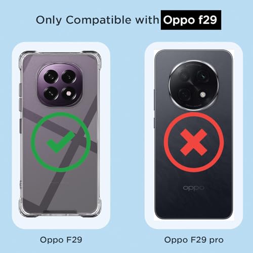 Image of Amazon Basics Back Cover for Oppo F29 5G PC + TPU Clear Transparent Raised Edges Shockproof Protective Phone Bumper Case(Transparent)