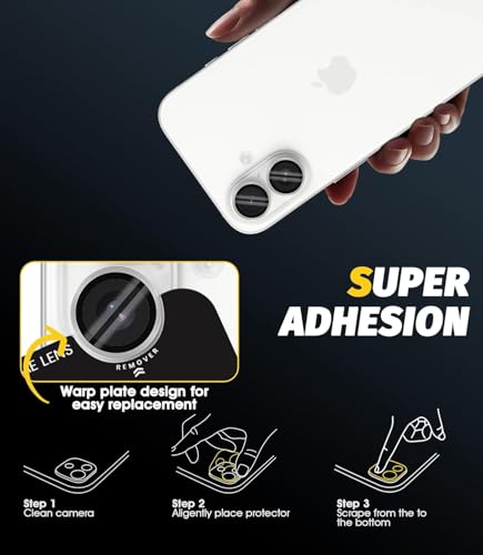 Image of Mobile Camera Lens Protector Compatible for iPhone 16 & iPhone 16 Plus Grey