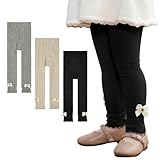 Zando Stretchy 3t leggings for Toddler Girl Leggings 2t Bows Footless Tights for Girls 3t Cute Baby Girl Pants 5t 3 Pack Bow Breathable Daily Outdoor Play Lightweight running Gray&Nude&Black 2-3T