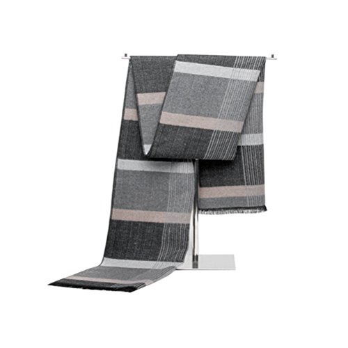 Cachecol NUOLUX masculino com franjas listradas (cinza)