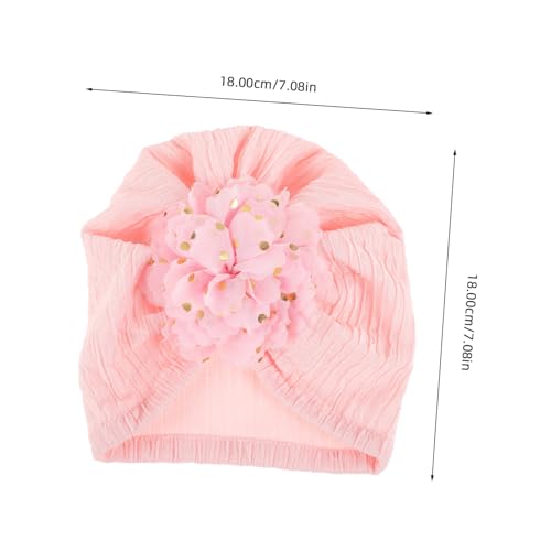 Newborn Floral Beanie Cap for Boys Comfortable Elastic Hat for for Outdoor Wear Adorned with Charming Decorations Pink2