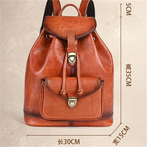 Men Leather Briefcase Shoulder Bag Unisex Backpack Casual Large Capacity Bag4