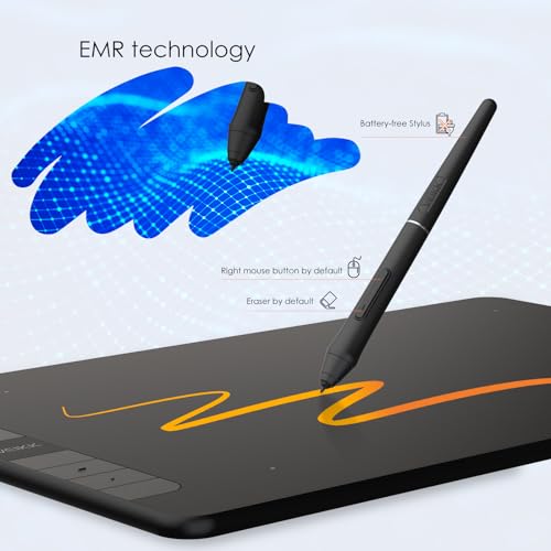 VEIKK VK1060 V2 Drawing Tablet, 10 x 6 Inch Graphics Tablet with 8 Shortcut Keys, 8192 Levels Battery Free Pen,Work for Digital Art Drawing, Animation, Design