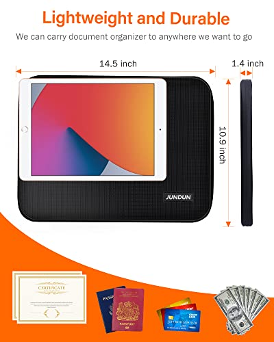 Jundun Fireproof Document Bag,14.5"X 10.9" Waterproof And Fireproof Money Bag With Small Slot And Compartment,Portable Fire Safe Storage Pouch Bag With Waterproof Zipper For Documents,Money And Cash #TOP4