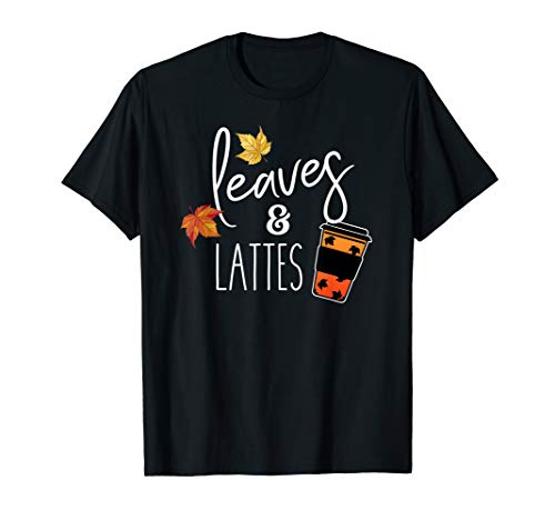 Leaves & Lattes Coffee Autumn Fall Pumpkin Spice T-Shirt