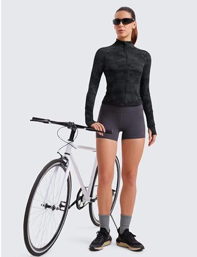 Image of CRZ YOGA Butterluxe Jackets Waist Length | Extremely Soft, Athletic, Slim Fit, Full Zip, Side Pockets, Thumb Holes, for Women