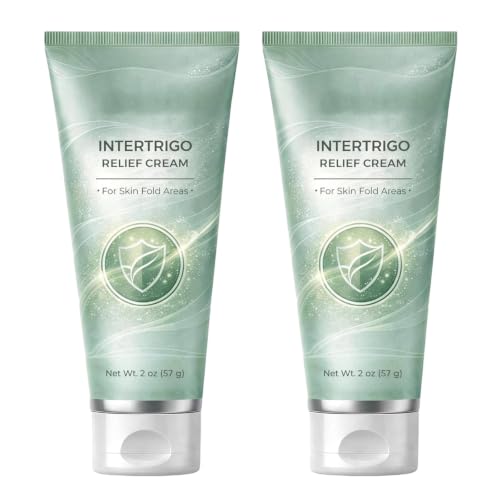2Pcs Intertrigo Relief Cream Skin Fold Barrier Cream for Moisture & Friction Protection Fast-Drying Non-Greasy Formula for Friction-Prone Areas 2 oz / 57g
