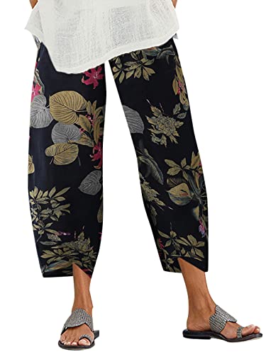 Pantalons d'été sarouel large ZANZEA taille stretch imprimé rétro pour femme