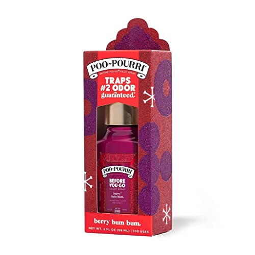 Image of Poo-Pourri Berry Bum Bum Before-You-Go Toilet Spray To Trap Odors and Leave Bathrooms Smelling Great, with a Blend of Cranberry, Clove and Honey Essential Oils for a Holiday Scent Poo Spray, 2 oz