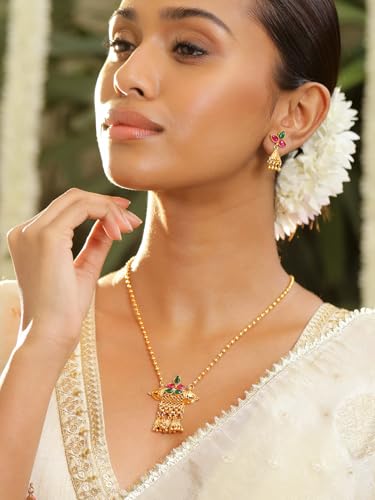 Image of Rubans Necklace Set Gold Plated Traditional Stylish Jewellery Gift for Women & Girls