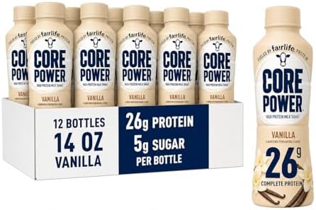 Fairlife Core Power 26g Protein Milk Shakes, Ready To Drink For Workout Recovery, No Artificial Sweeteners, Vanilla, 11.5 Fl Oz (Pack of 12)