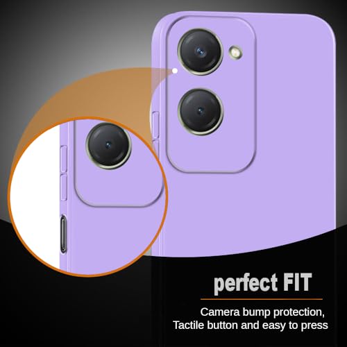 Image of Back Cover for Vivo T3 Lite 5G | Full Camera Protection | Premium Liquid Silicon Case | Flexible Bumper Case for Vivo T3 Lite 5G / Y18 4G / Y18e 4G /Y28s 5G /Y28e 5G /Y03 4G /Z9 Lite 5G (Purple)