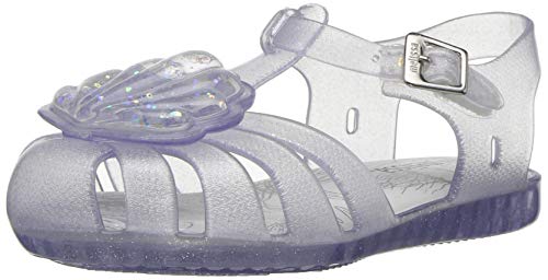 Mini Melissa Baby-Girl's Mini Aranha XII Flat Sandal, Clear Glass Sparkly, 5 Medium US Toddler