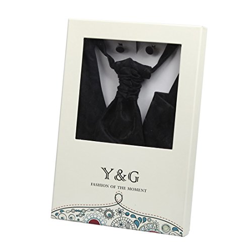 Y&G VS2010-L Nero Paisleys formale Vest Uomo Nero