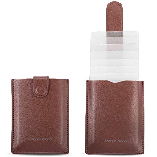 RFID Minimalist Slim Leather Wallets - Credit Card Holder Wallet for Men Women (brown)