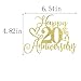 LVEUD Gold Glitter Happy 20th Anniversary Cake Topper - Wedding & Birthday Party Decorations (20th)